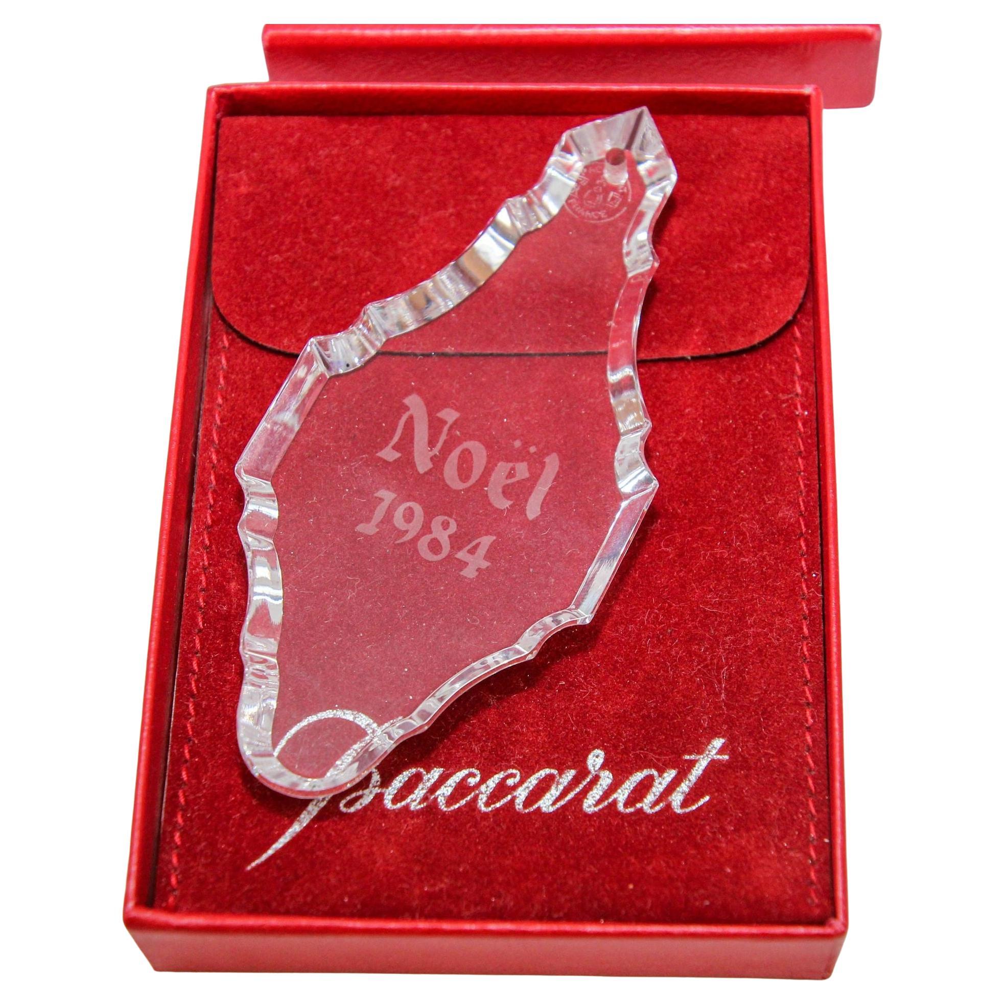 Ornement de collection Noel en cristal de Baccarat vintage avec boîte, 1984 en vente