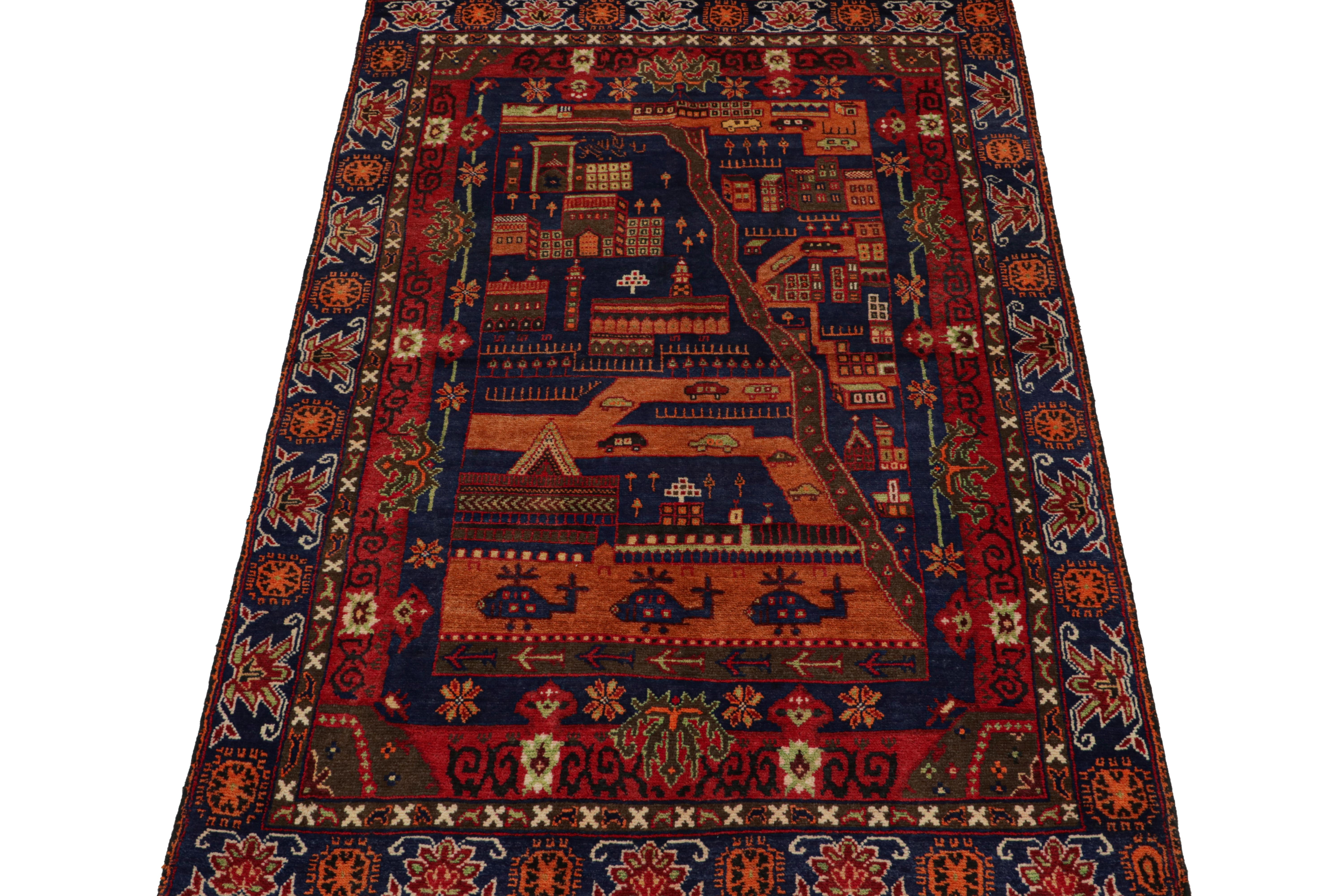 Afghan Collectible Vintage Baluch Tribal Rug with Pictorial Patterns, from Rug & Kilim For Sale