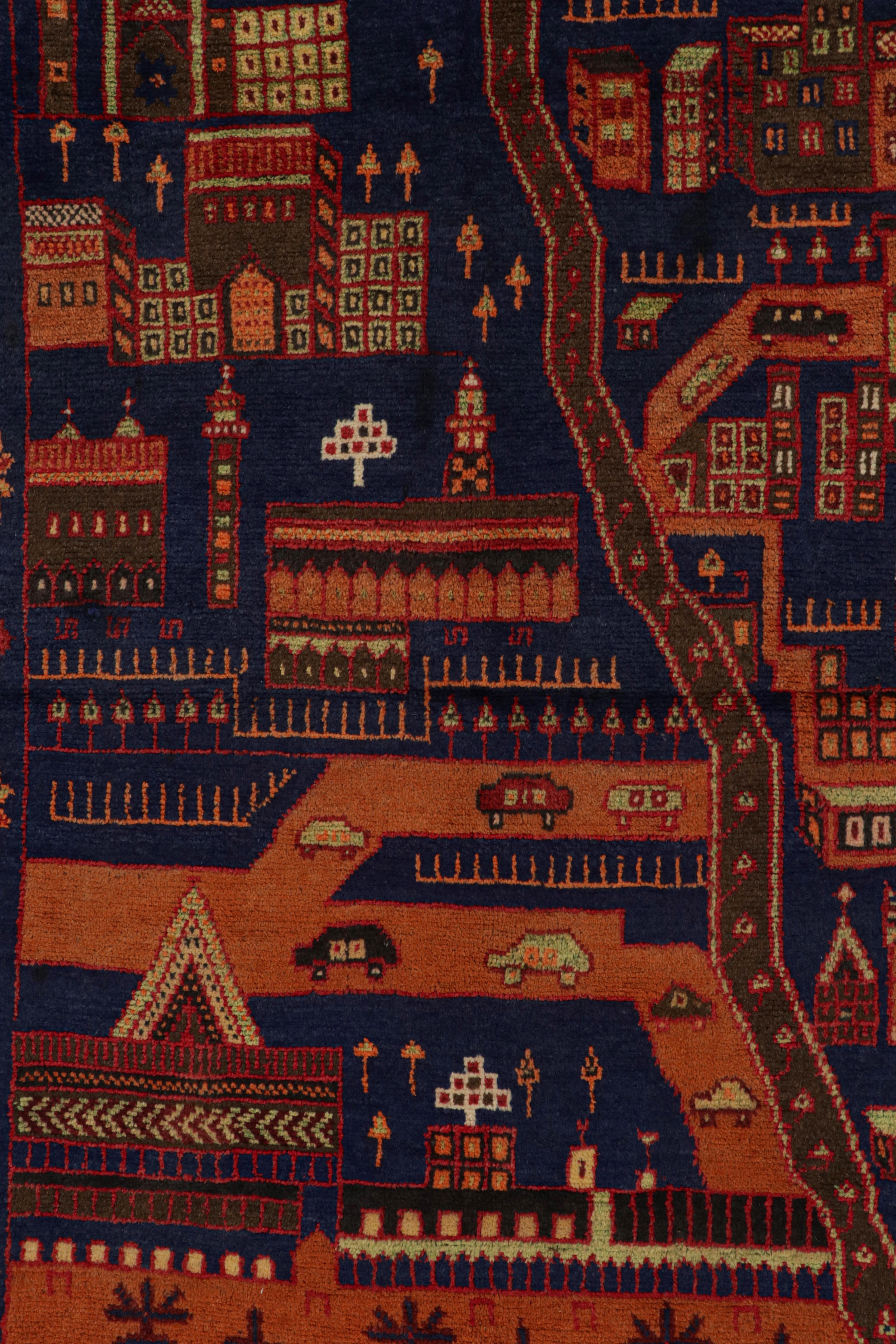 Mid-20th Century Collectible Vintage Baluch Tribal Rug with Pictorial Patterns, from Rug & Kilim For Sale