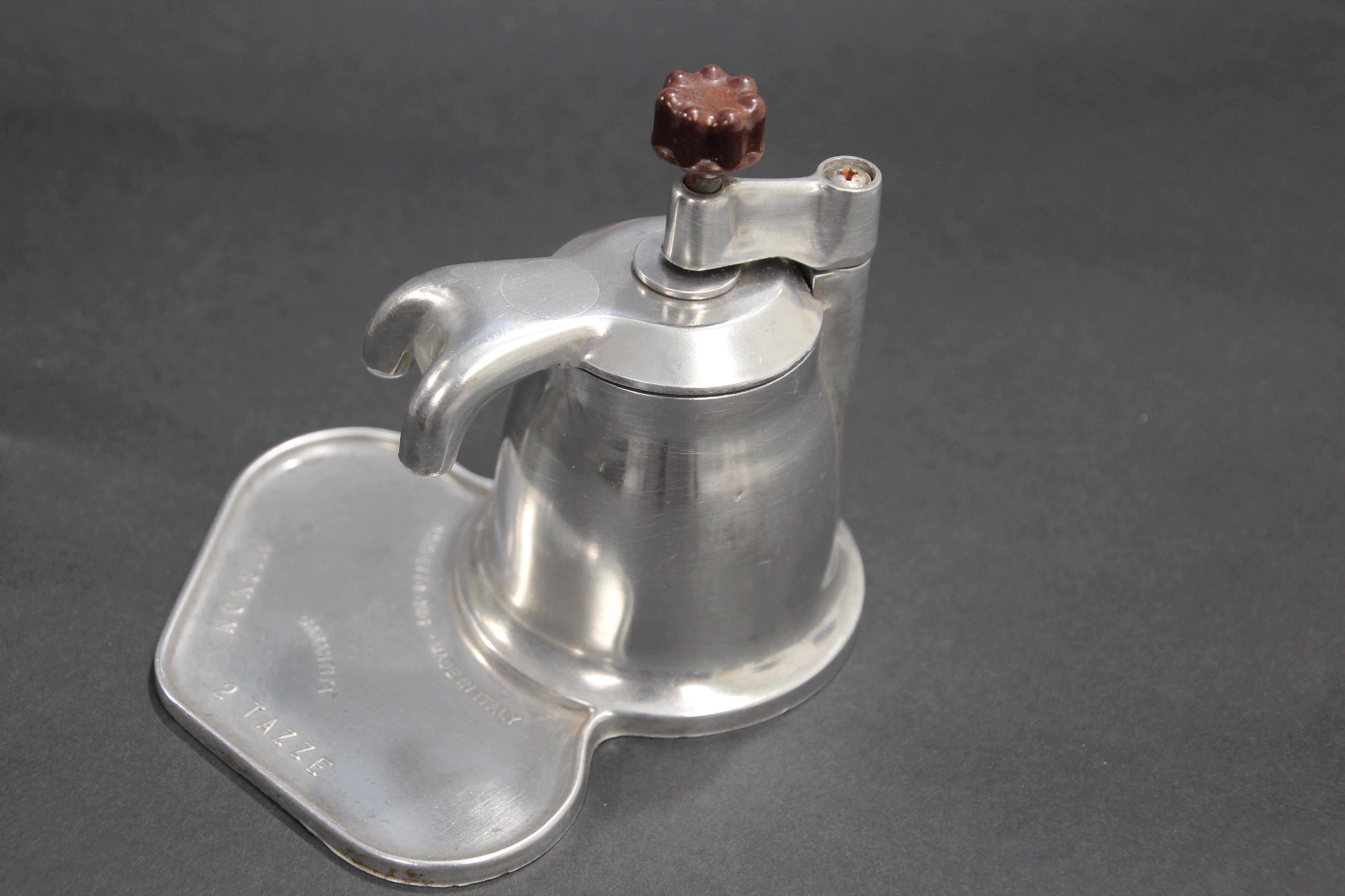 Aluminum Collectible Vintage Italian Espresso Maker, circa 1950