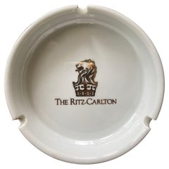 Collectible Vintage "The Ritz Carlton" White and Gold Ashtray Dish Catchall