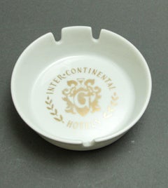 Collectible White Ashtray Inter-continental Hotel Geneve Switzerland 1970's