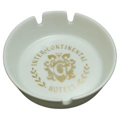 Posacenere bianco da collezione Inter-continental Hotel Geneve Svizzera 1970's
