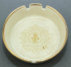 Collectible White Porcelain Ashtray Hotel Intercontinental Paris France 1950's