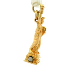 Collectible Gelbgold 3D detaillierte Freiheitsstatue Charm Anhänger