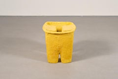 Contemporary Yellow Paper Stool Recycled Paper Pulp by Lagranja Design