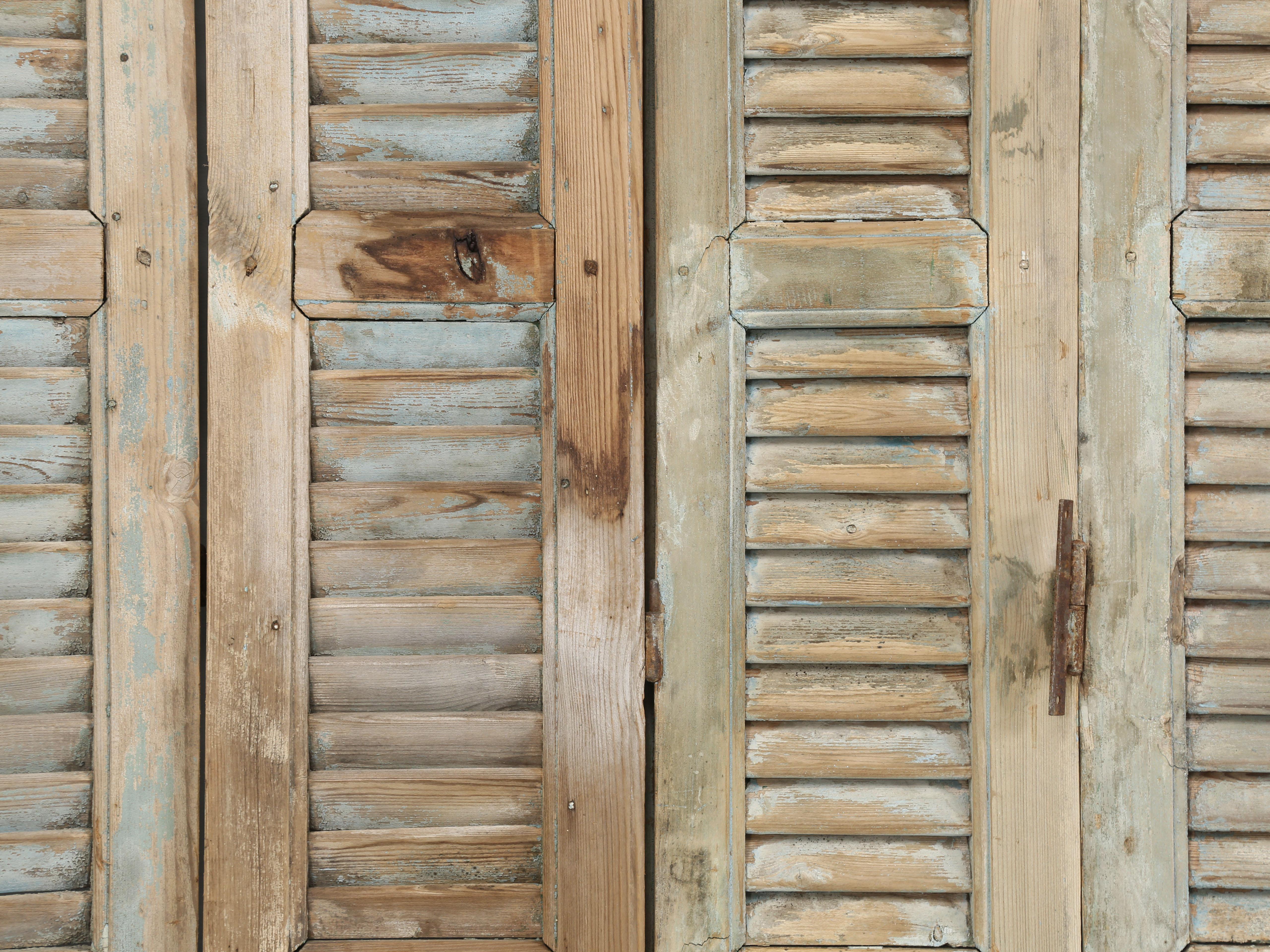 Wood Collection '14' Antique French Original Paint Shutters, Headboard, Room Divider