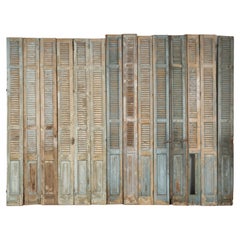 Collection '14' Antique French Original Paint Shutters, Headboard, Room Divider
