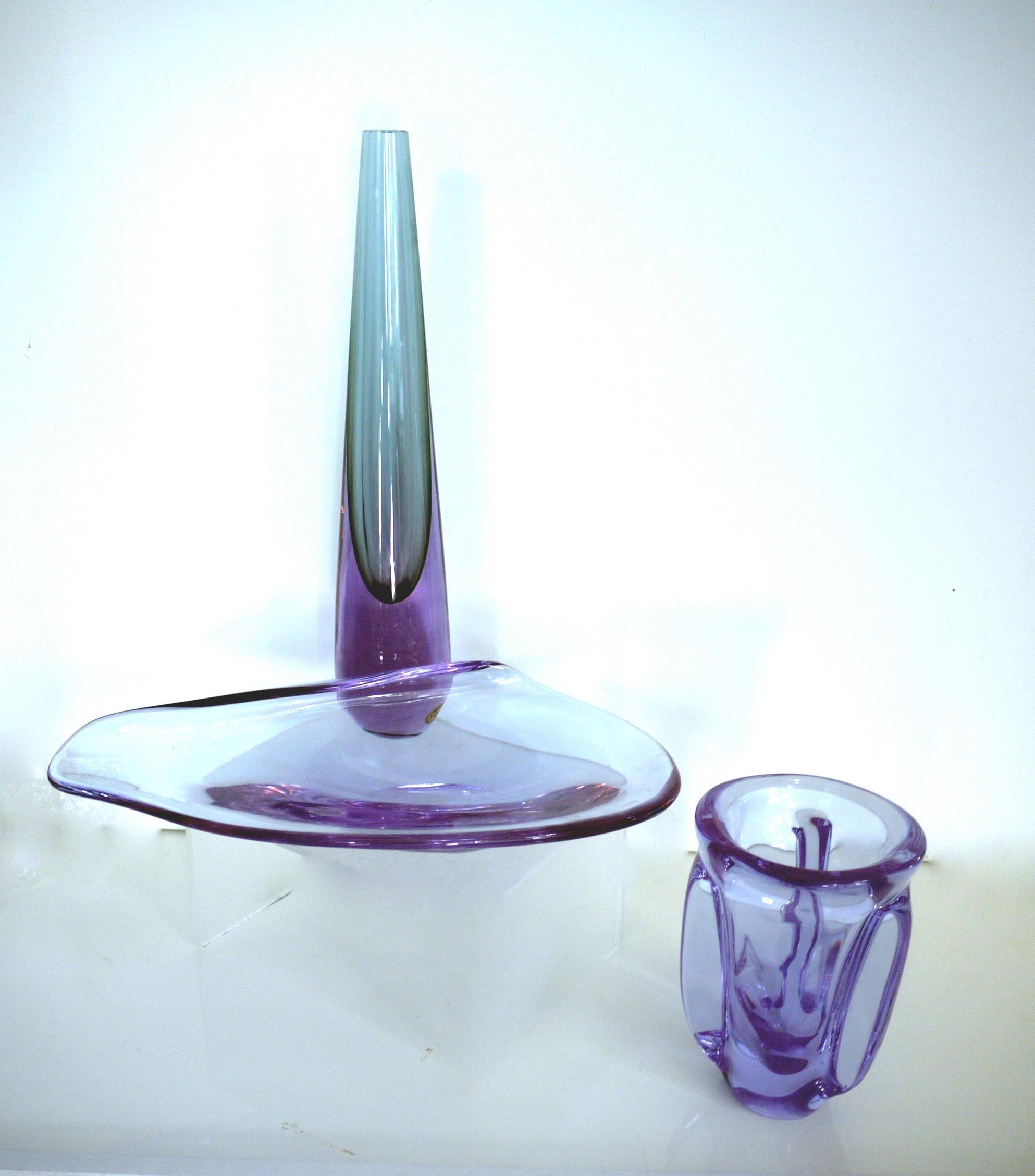Milieu du XXe siècle Collection des années 1950, Murano Livio Seguso Cristal de Sèvres Alexandrite, France en vente