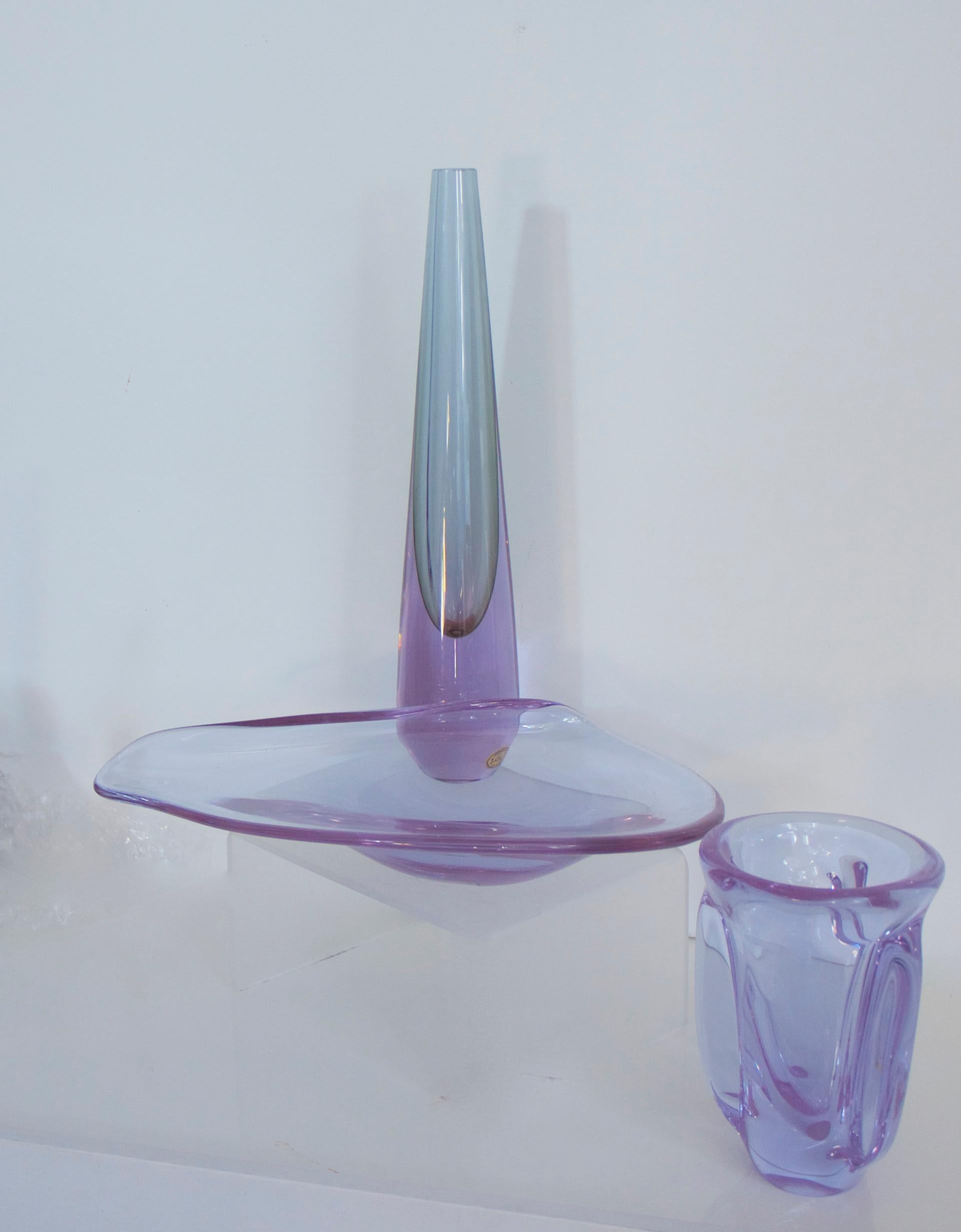 Blown Glass Collection 1950s, Murano Livio Seguso Crystal De Sèvres Alexandrite, France For Sale
