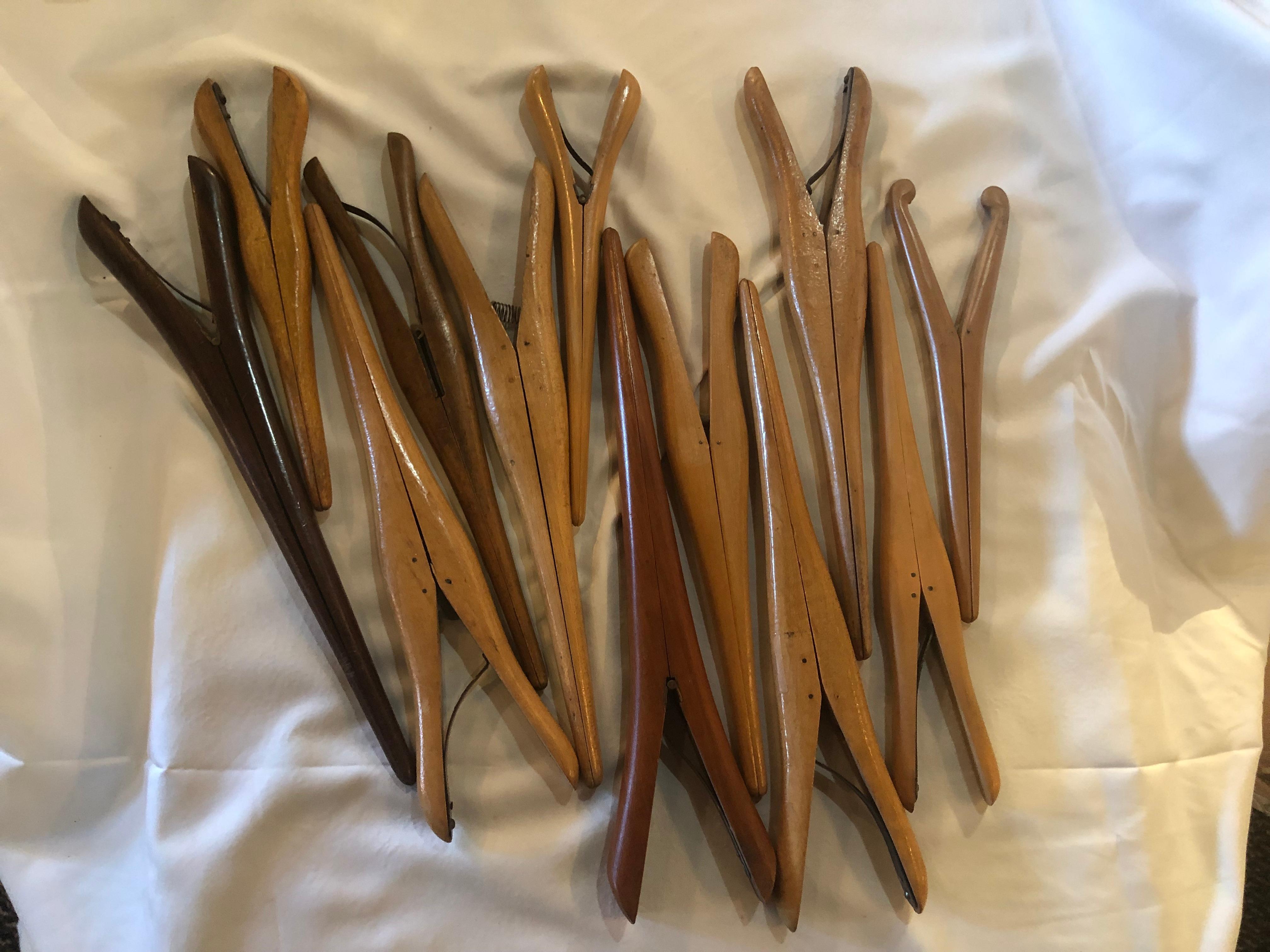 20th Century Collection 24 Wooden and Colored Antique Glove Stretchers Assorted Manufacturers