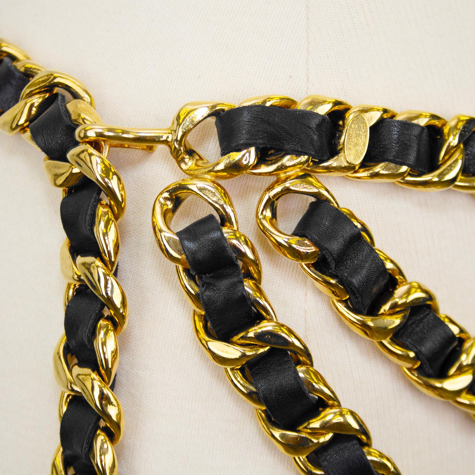 Collection 28 Runway Chanel Black Chainlink Belt In Good Condition For Sale In Toronto, Ontario