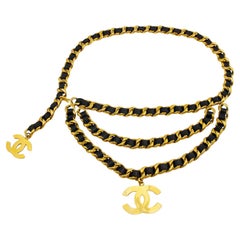 Colección 28 Pasarela Chanel Cinturón de eslabones negro