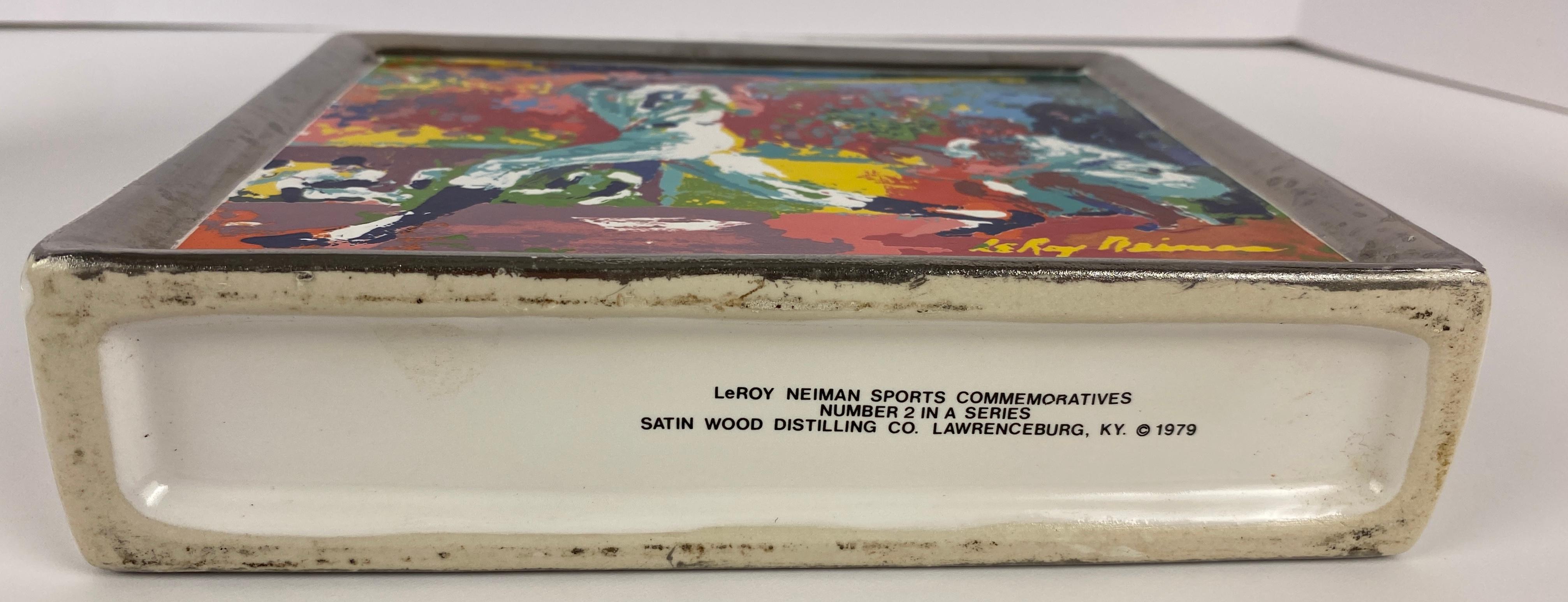 Post-Modern Collection 3 Porcelain Decanters LeRoy Neiman Decorative Sports Memorabilia For Sale