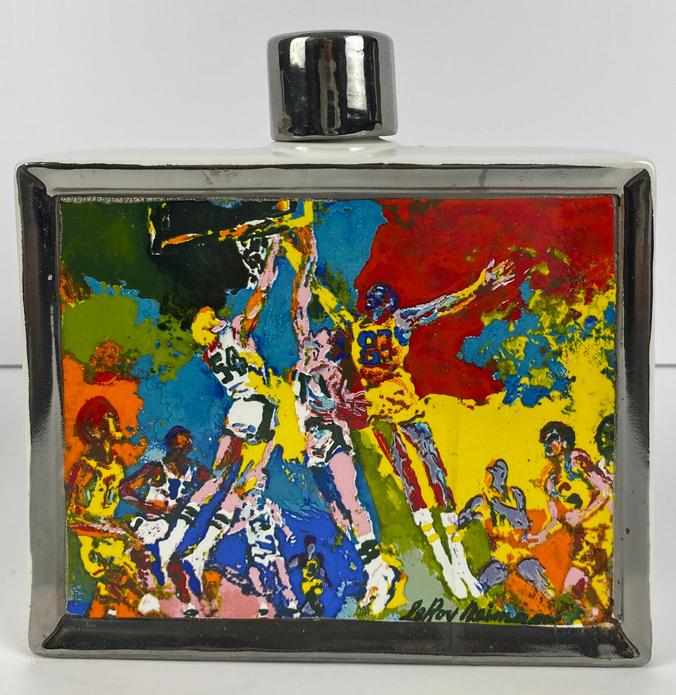 20th Century Collection 3 Porcelain Decanters LeRoy Neiman Decorative Sports Memorabilia For Sale