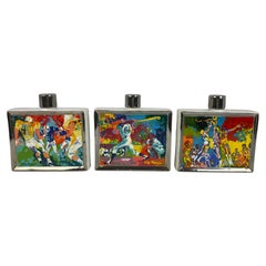 Colección 3 Decantadores de Porcelana Leroy Neiman Decorativos Recuerdos del Deporte