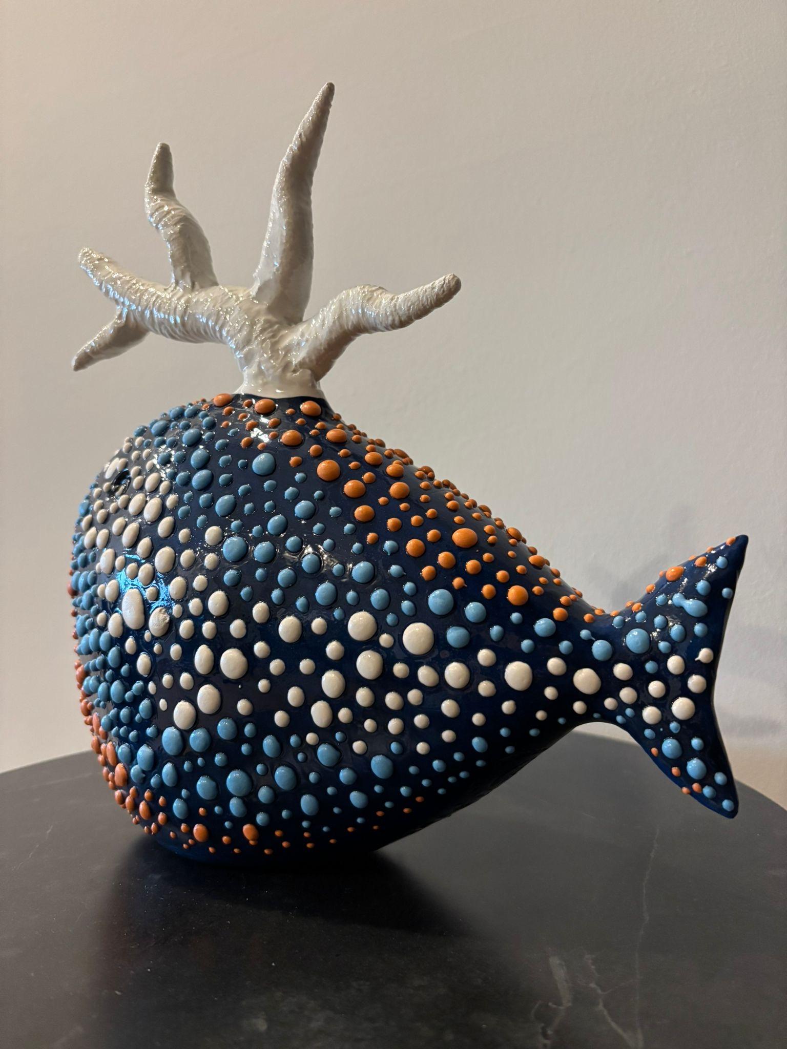 Collectional 4 Poisson décoratif, centre de table en céramique. Fabriqué à la main Italie. Sur mesure. 2025 en vente 1