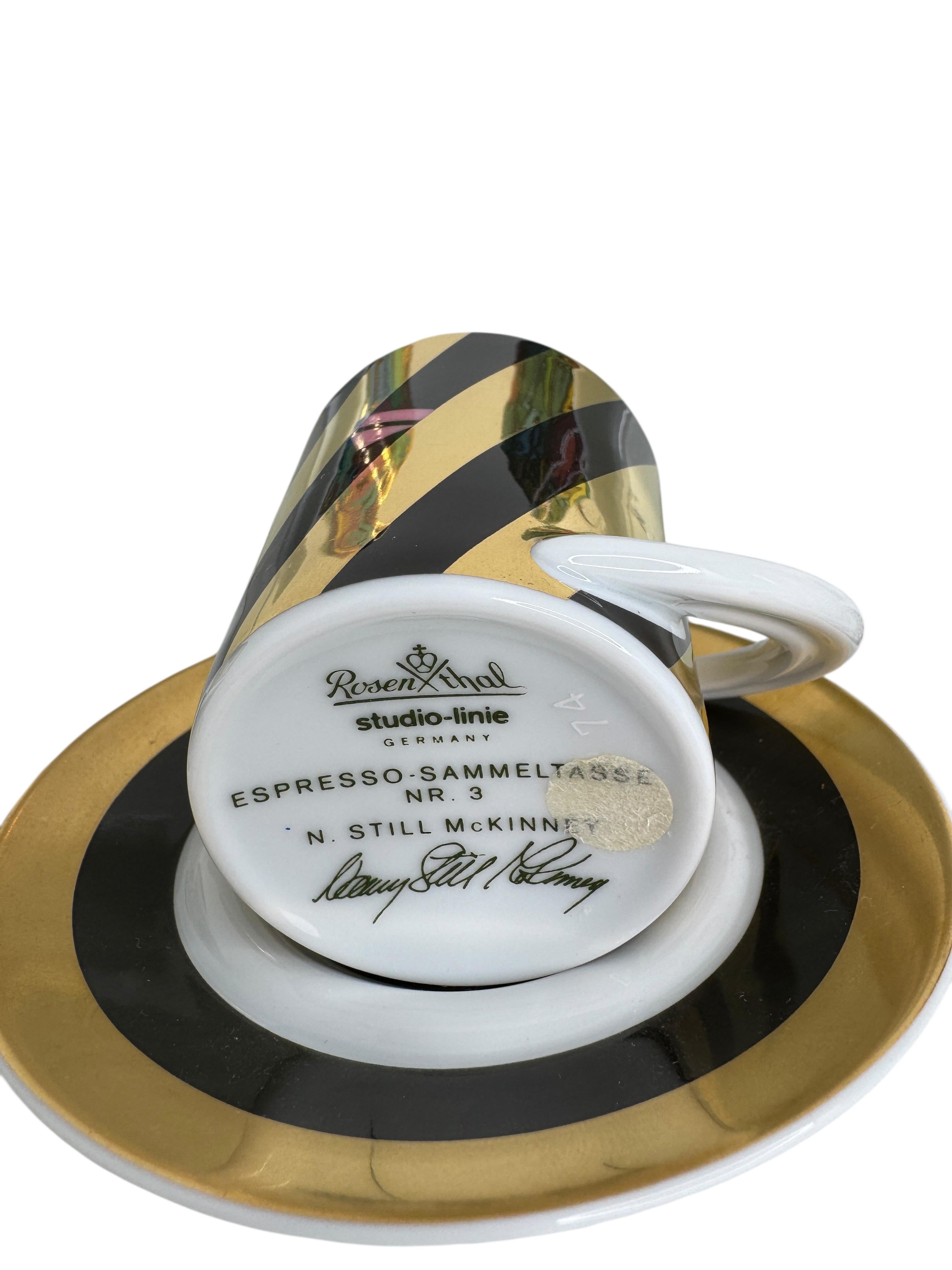 Collection 5 Espresso Coffee Cup and Saucer Art Porcelain Rosenthal Studio Line For Sale 1