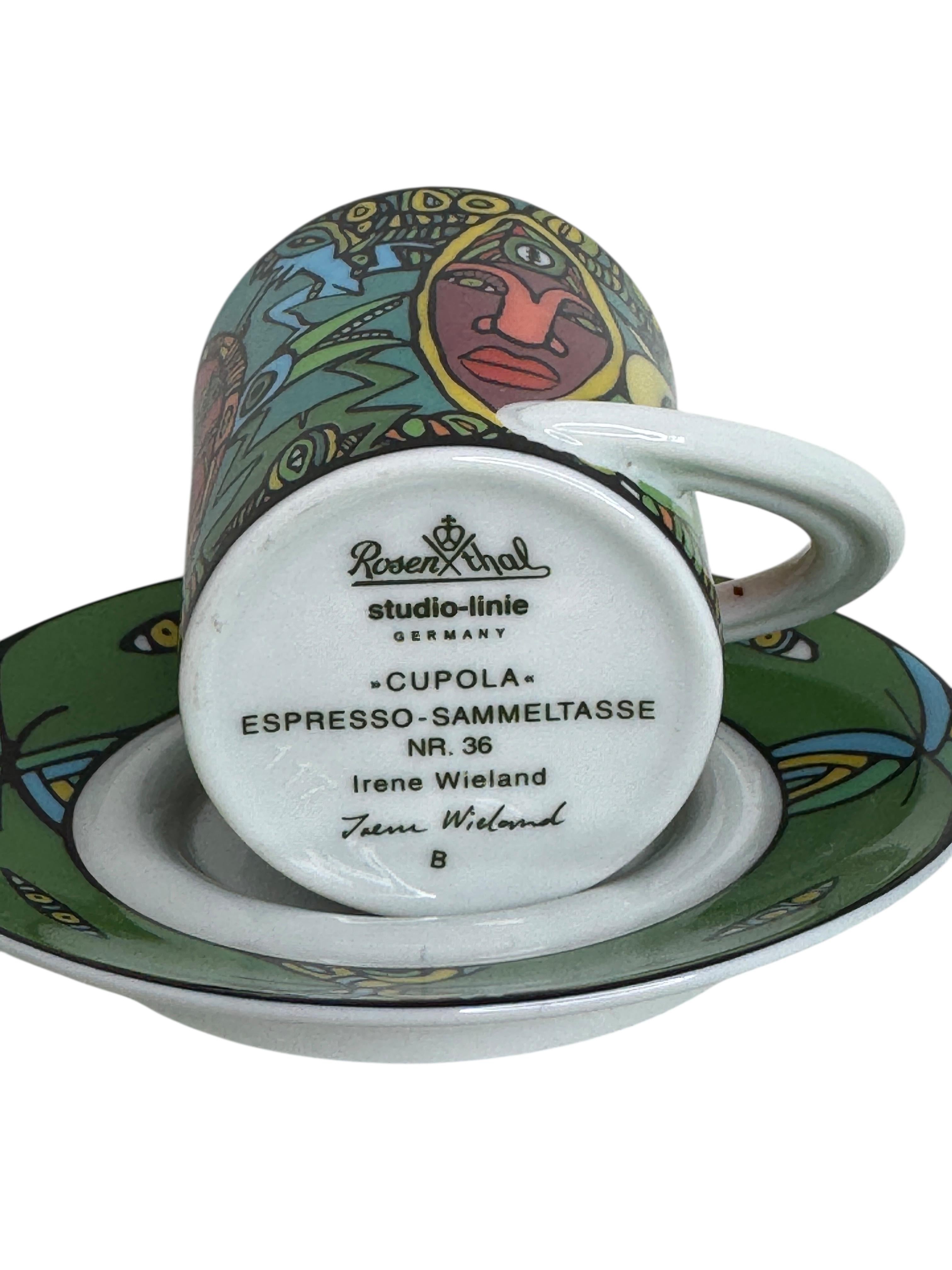 Collection 5 Espresso Coffee Cup and Saucer Art Porcelain Rosenthal Studio Line For Sale 2