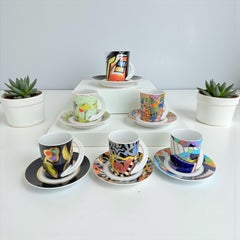 Collection 6 Espresso Coffee Cup and Saucer Art Porcelain Rosenthal Studio Line
