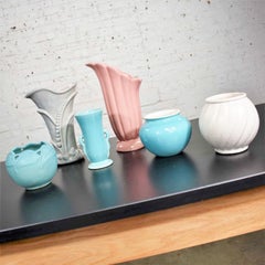 Collection 6 Vintage Vases Abingdon RumRill Van Briggle Gonder 2 Gladding McBean