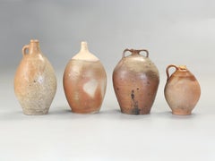 Collection Antique French Pottery Jugs Group of (4) from Provence Early 1900's