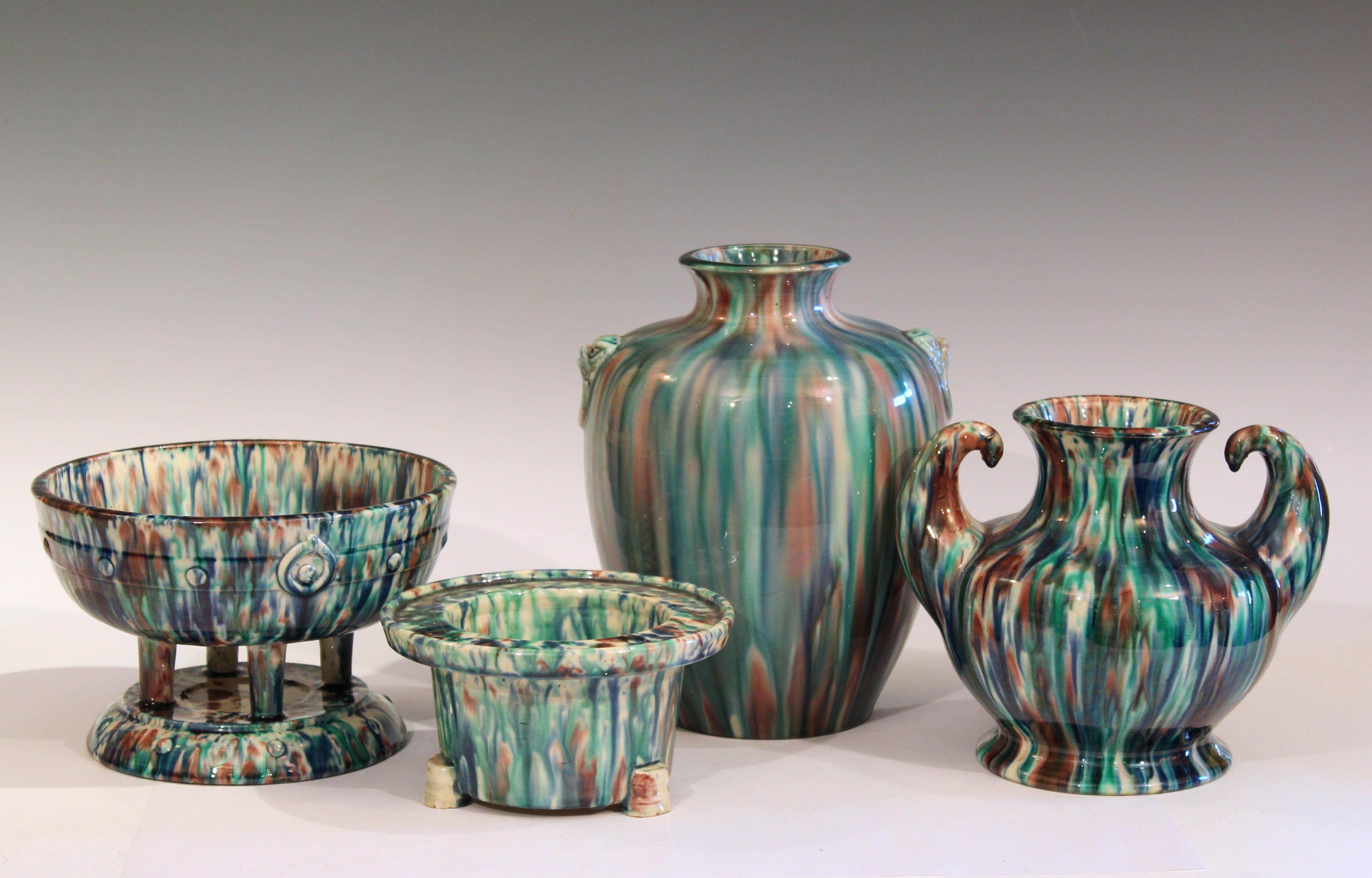Collection Awaji Art Deco Studio Pottery Flambe Japanese Vases Objects 5