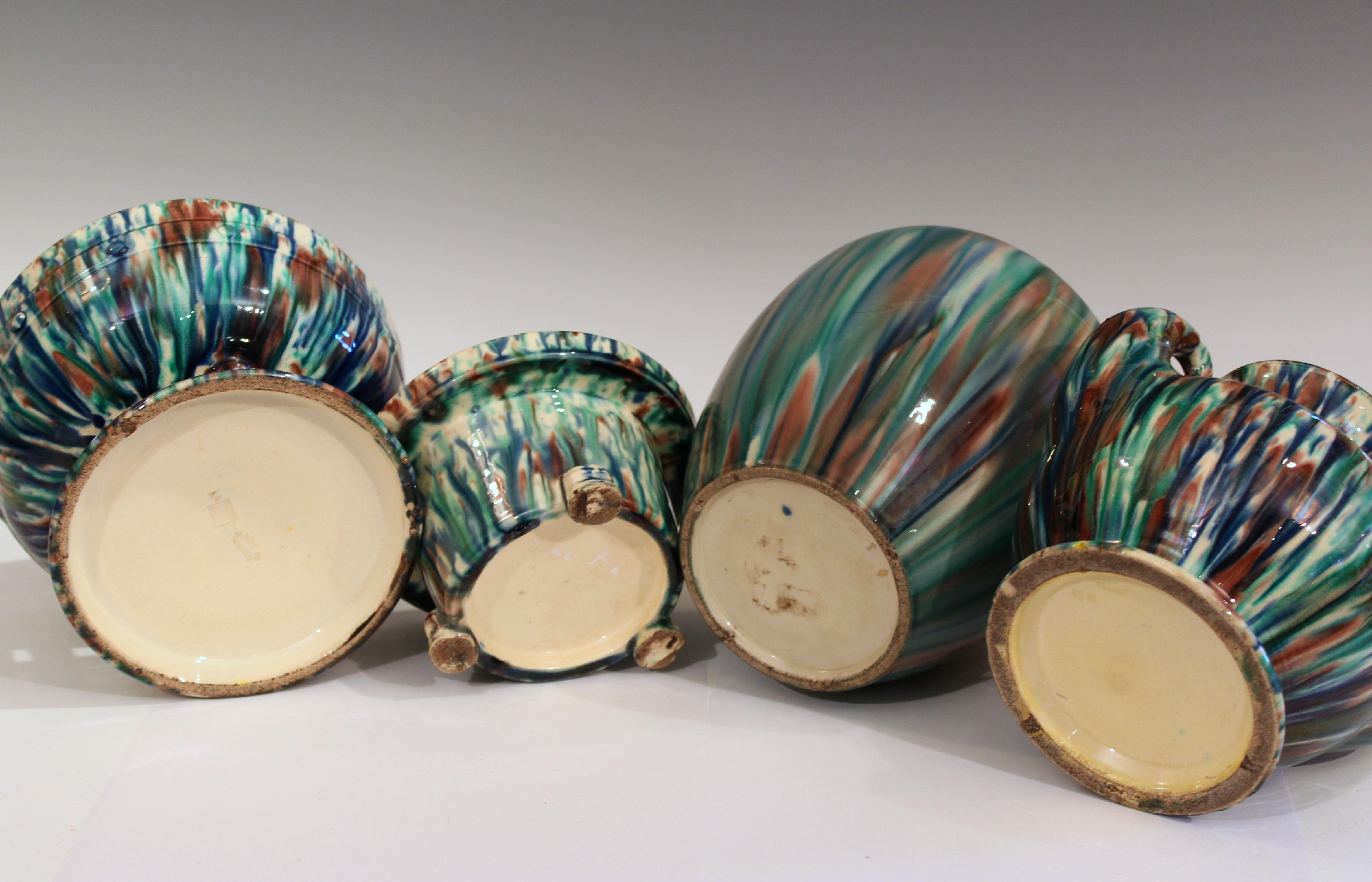 Collection Awaji Art Deco Studio Pottery Flambe Japanese Vases Objects 1