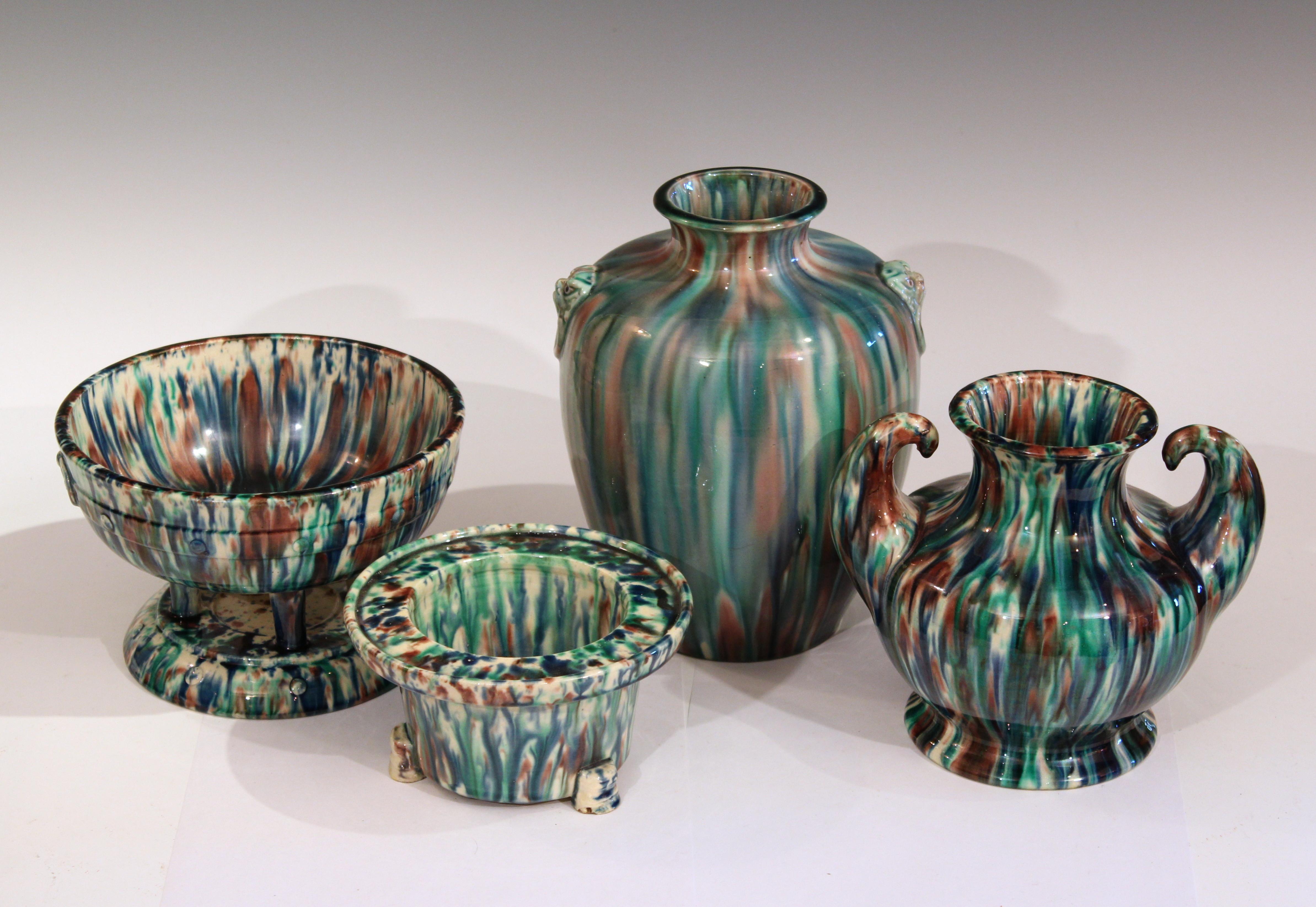Collection Awaji Art Deco Studio Pottery Flambe Japanese Vases Objects 4