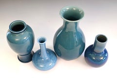 Collection Awaji Pottery Vases Blue Monochrome