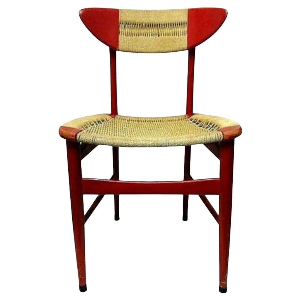 Design de chaise de la collection Hans Wegner en bois et corde, années 1950 en vente
