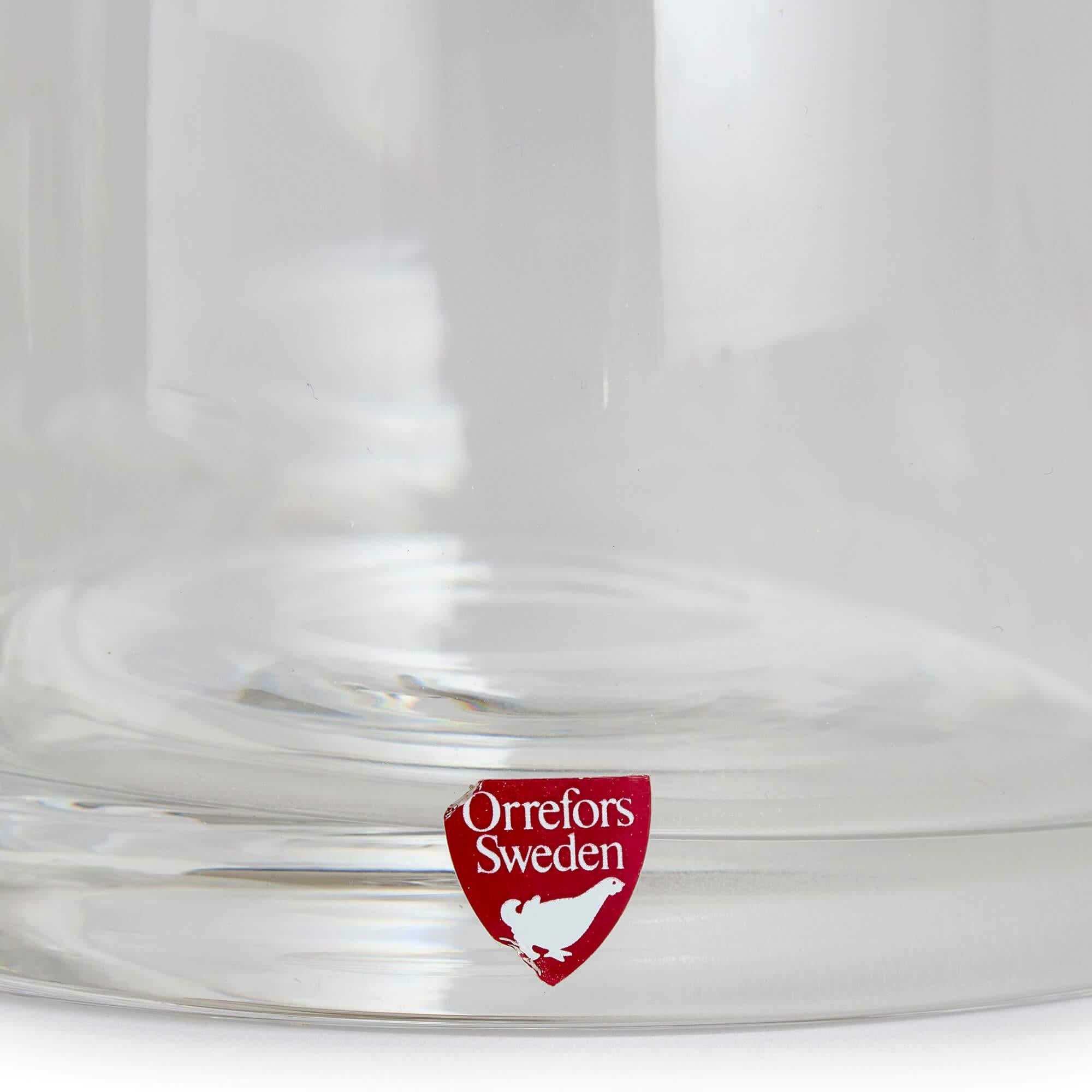 Collection Continental Cut Engraved Glass Decanters Dessert Glasses For Sale 1