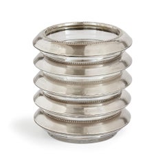 Collection Five American Sterling Silver Cut Glass Coasters Frank M. Whiting & C