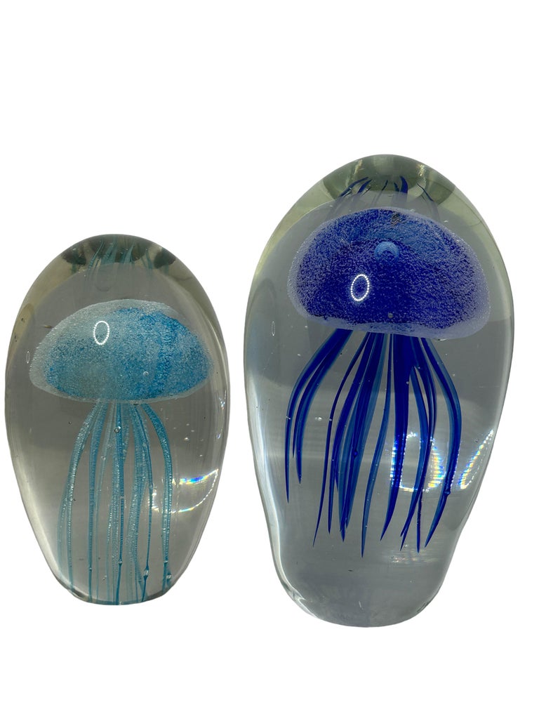 Collection Four Jelly Fish Murano Italian Art Glass Aquarium
