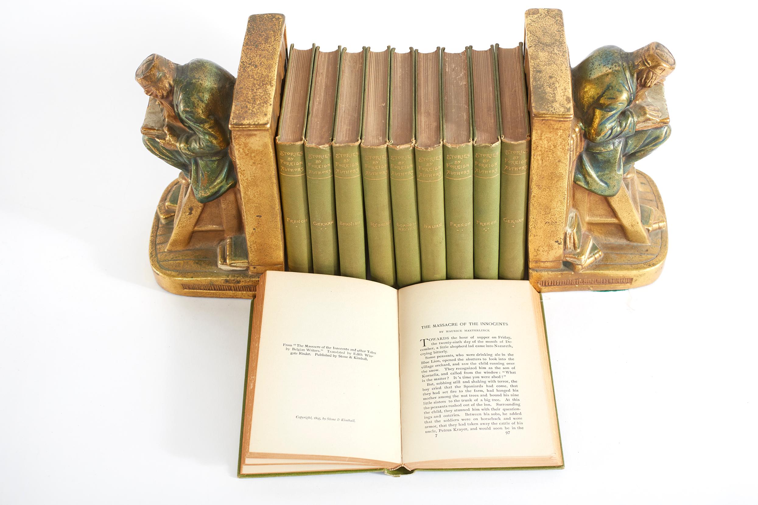 Collection Gilt Leather Bound Book Set In Good Condition In Tarry Town, NY