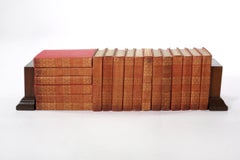 Collection Gilt Leather Bound Books / Eighteen Volumes