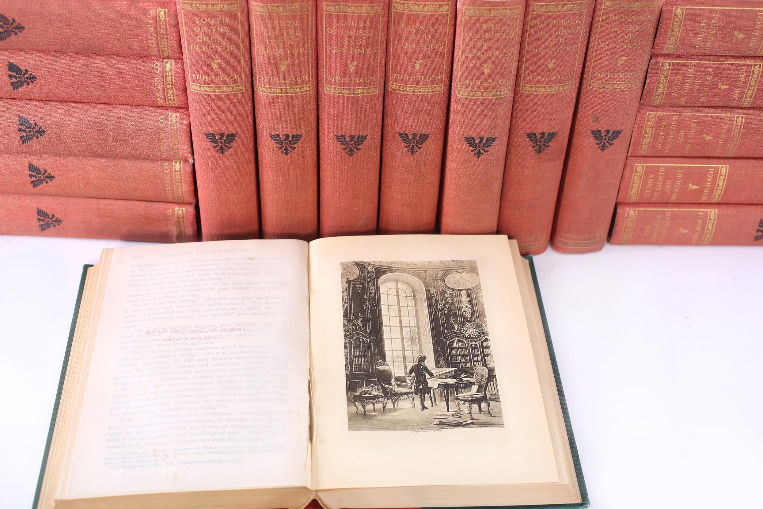 Collection Gilt Leather Bound Library Book Set For Sale 1