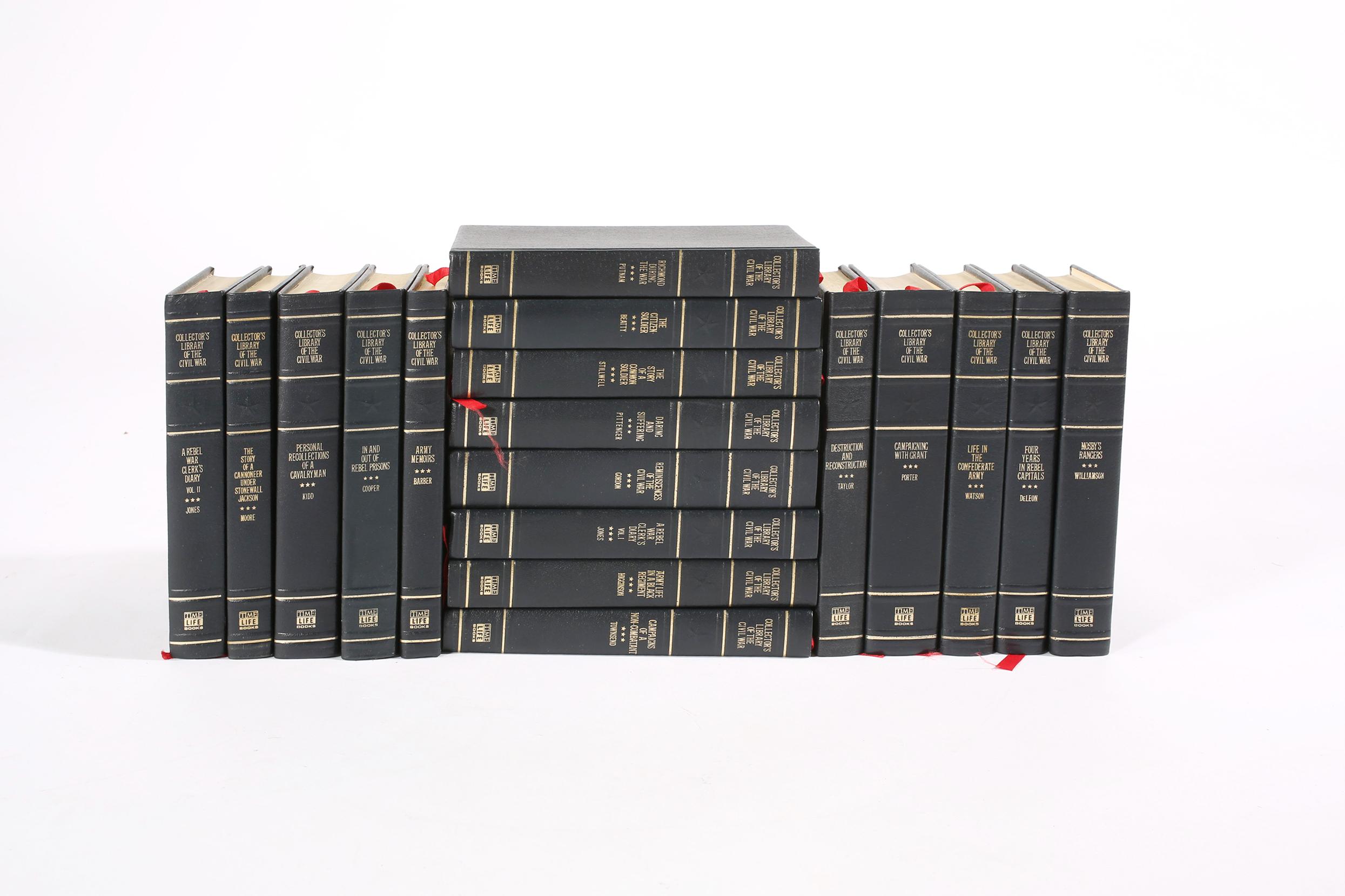 Paper Collection Gilt Leather Bound Library Book Set / Eighteen For Sale