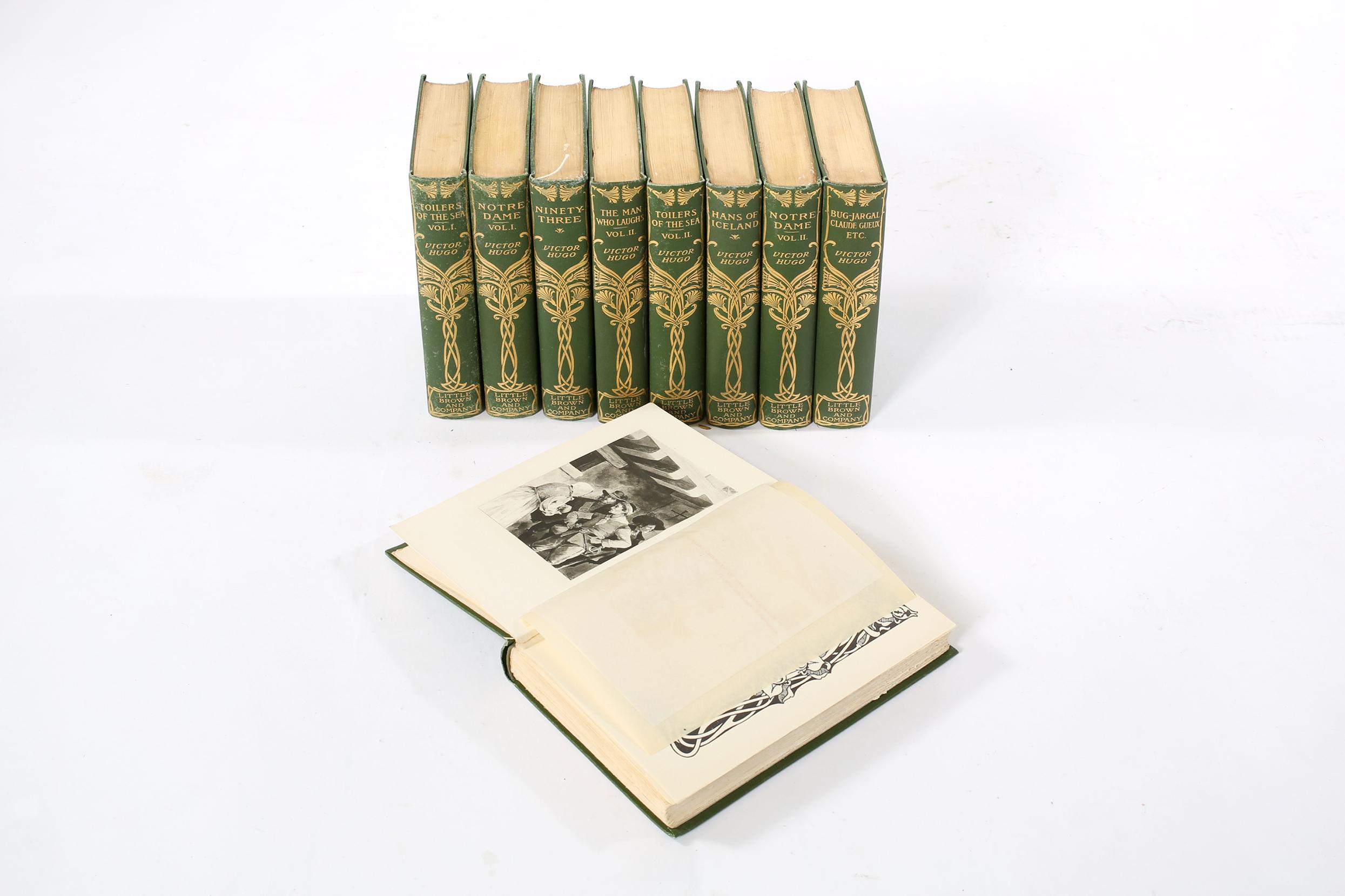 19th Century Collection Gilt Leather Bound Library Book Set