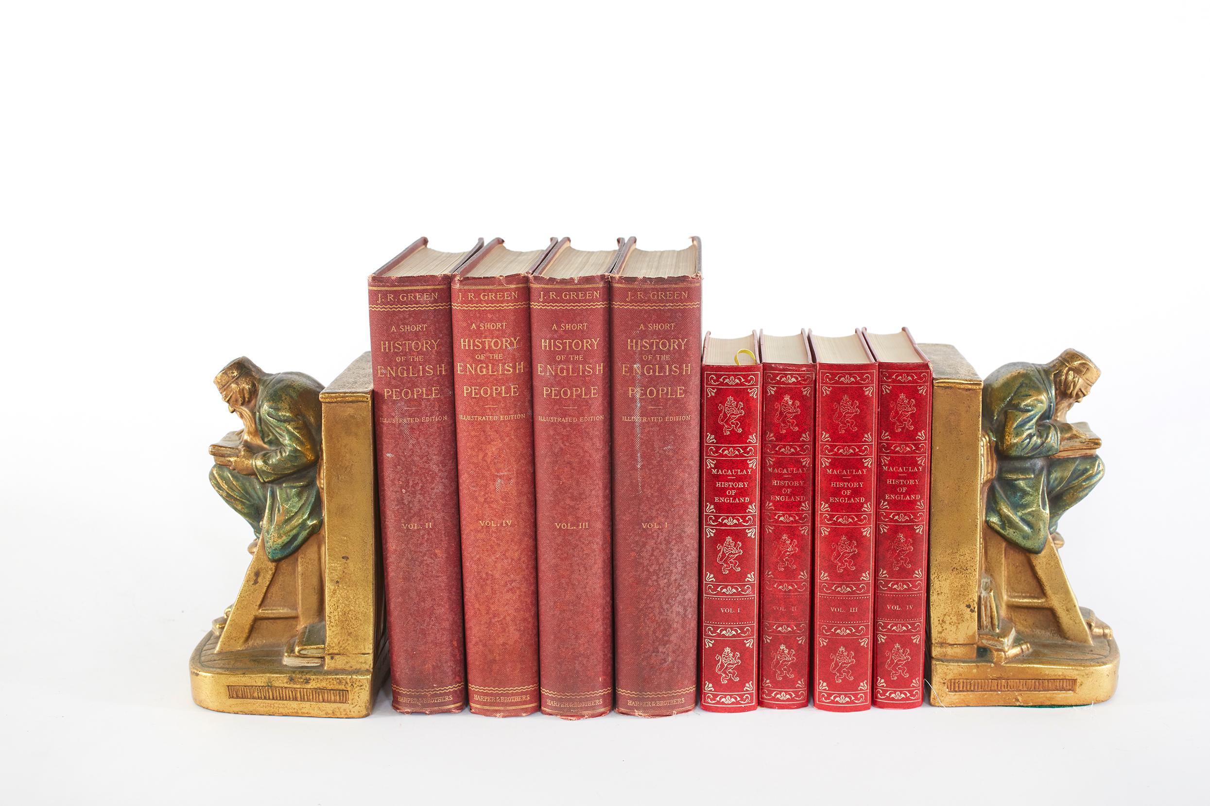 Collection Gilt Leather Bound Library Book Set 4