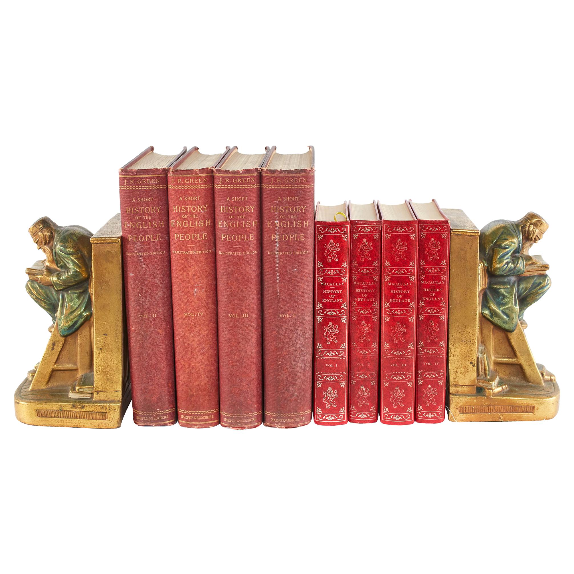 Collection Gilt Leather Bound Library Book Set