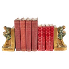Antique Collection Gilt Leather Bound Library Book Set