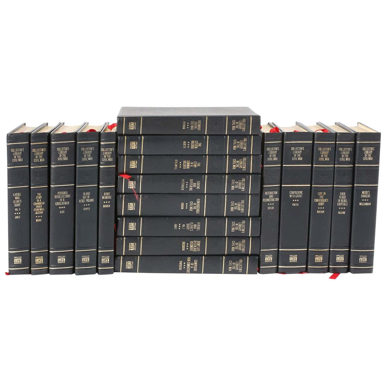 Collection Gilt Leather Bound Library Book Set / Eighteen For Sale at ...