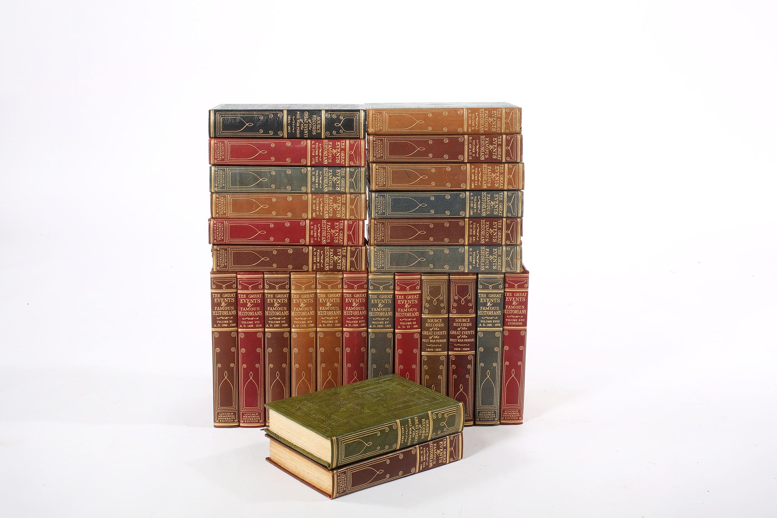 Collection Gilt Leather Bound Library Book Twenty Six Volumes 5