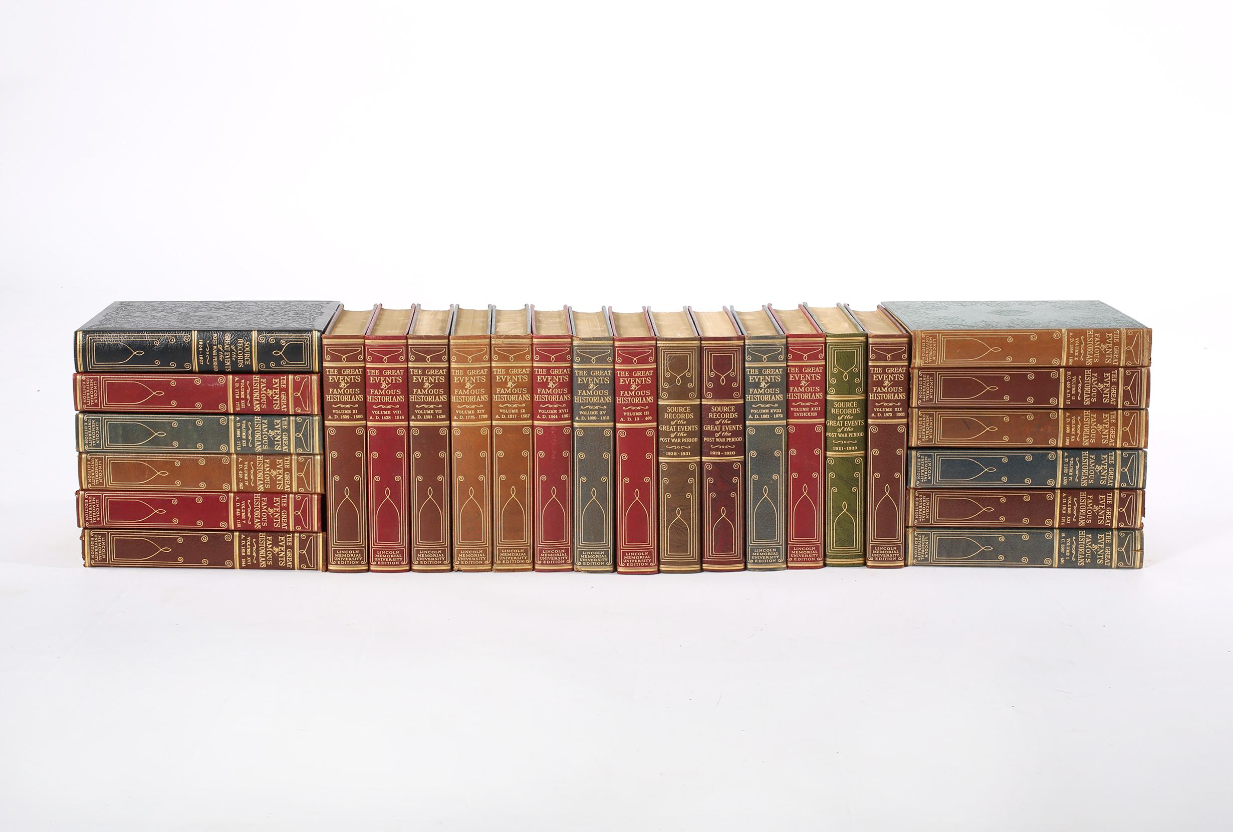 Collection Gilt Leather Bound Library Book Twenty Six Volumes 4