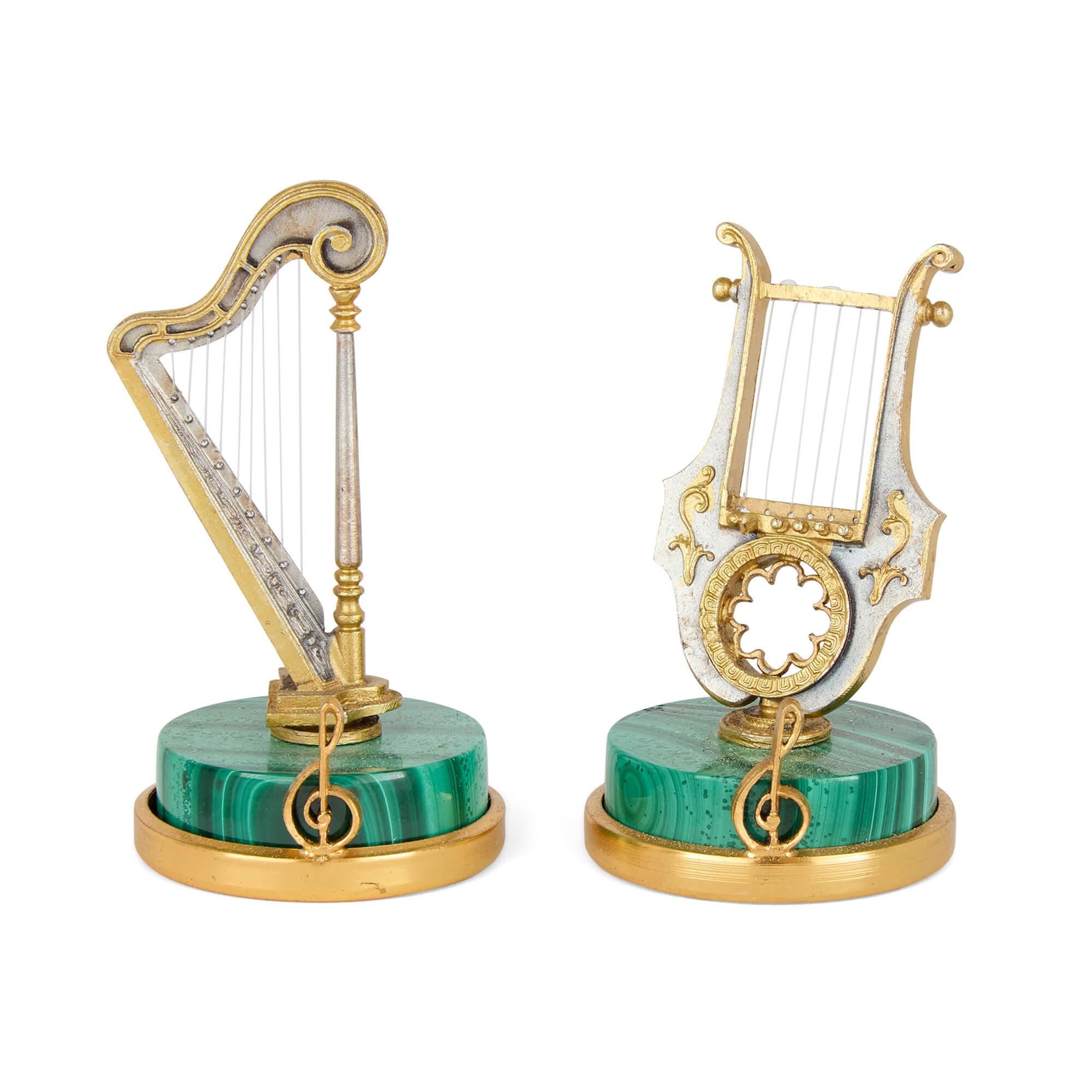 Calco Collectional Strumenti musicali italiani in miniatura in Greene & Greene Silver Vermeil in vendita