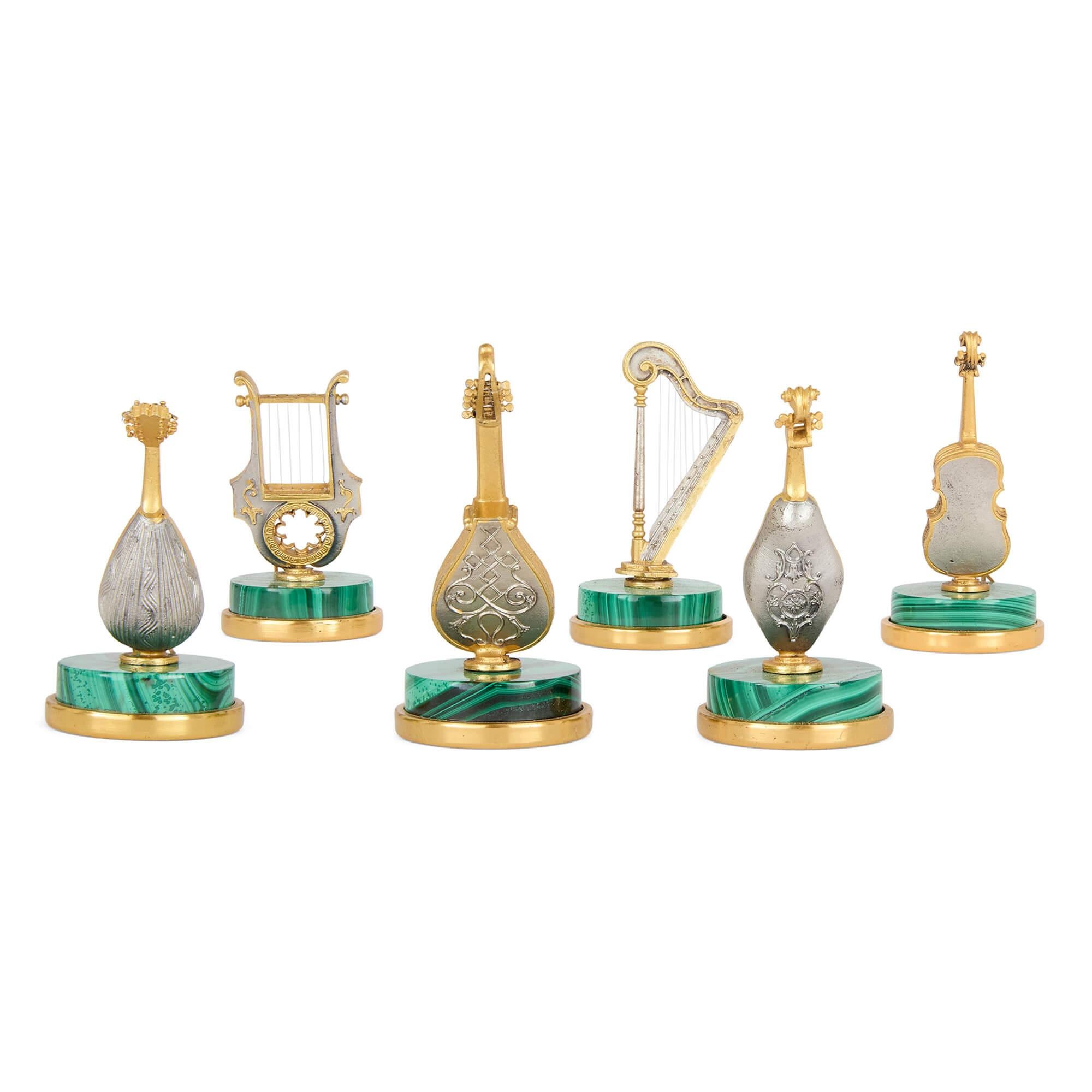 Collectional Strumenti musicali italiani in miniatura in Greene & Greene Silver Vermeil In condizioni buone in vendita a London, GB