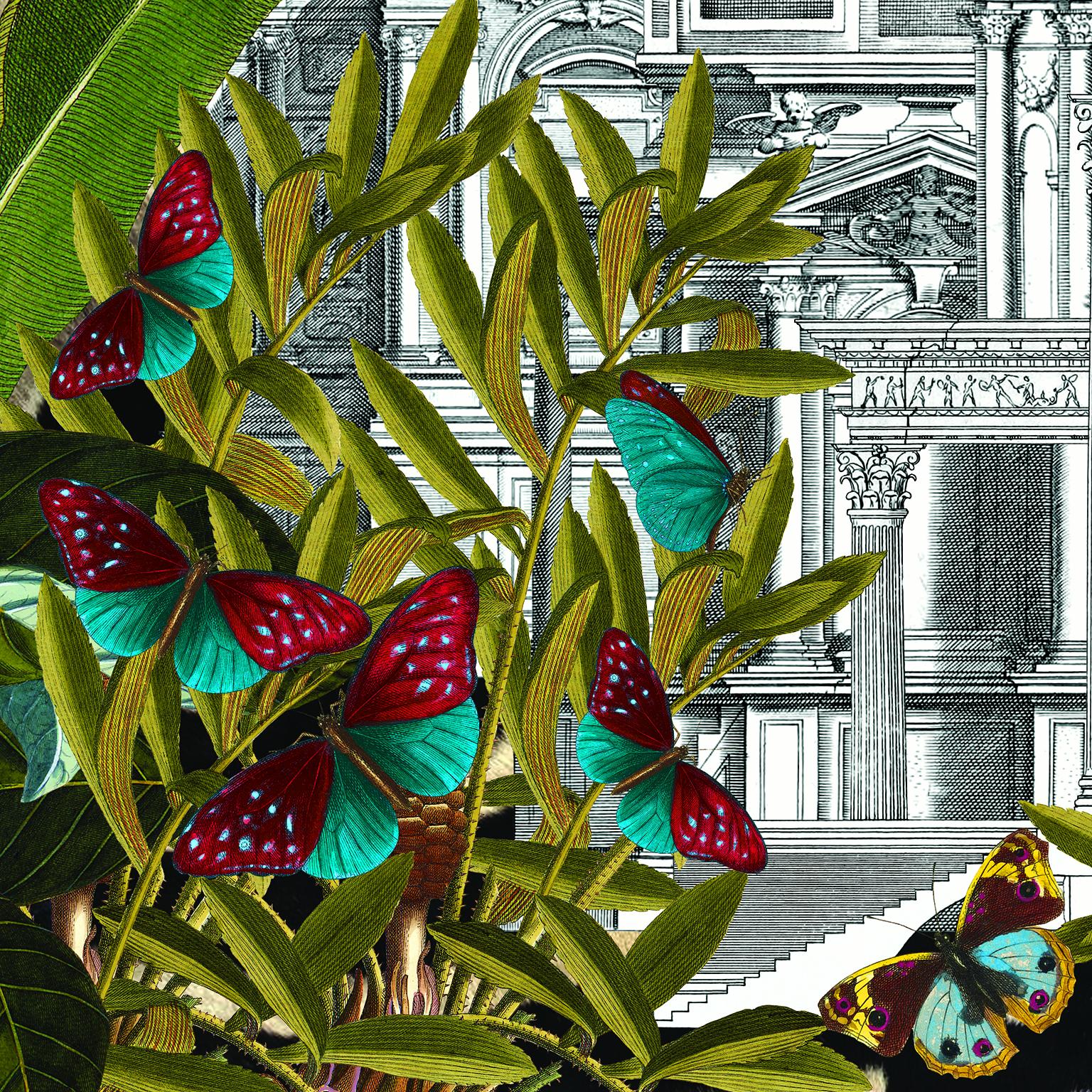 Italian Collection Jungle Dome Print Architecture Against a Jungle Theme, Number 1 For Sale