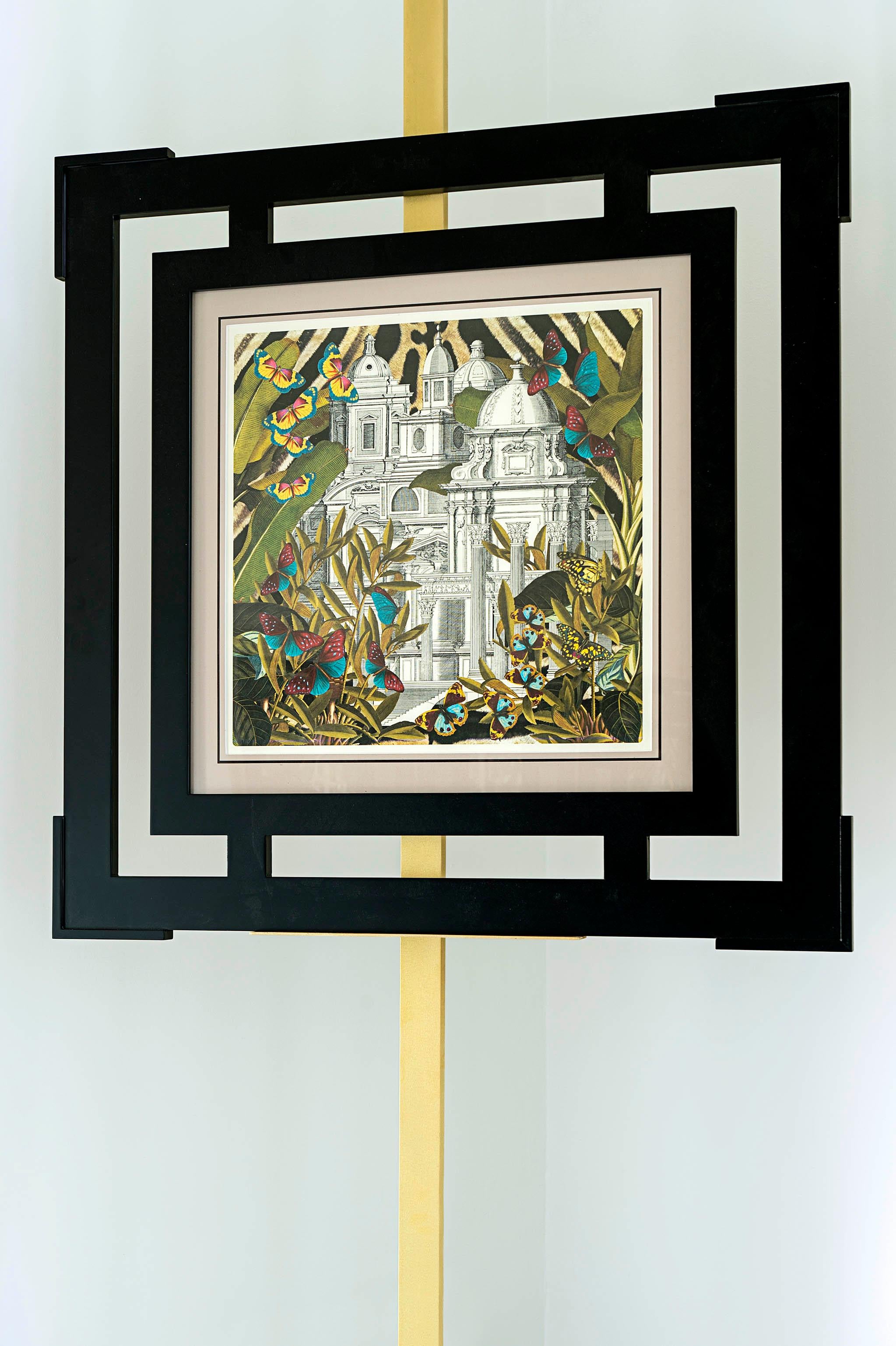 Hand-Crafted Collection Jungle Dome Print Architecture Against a Jungle Theme, Number 1 For Sale