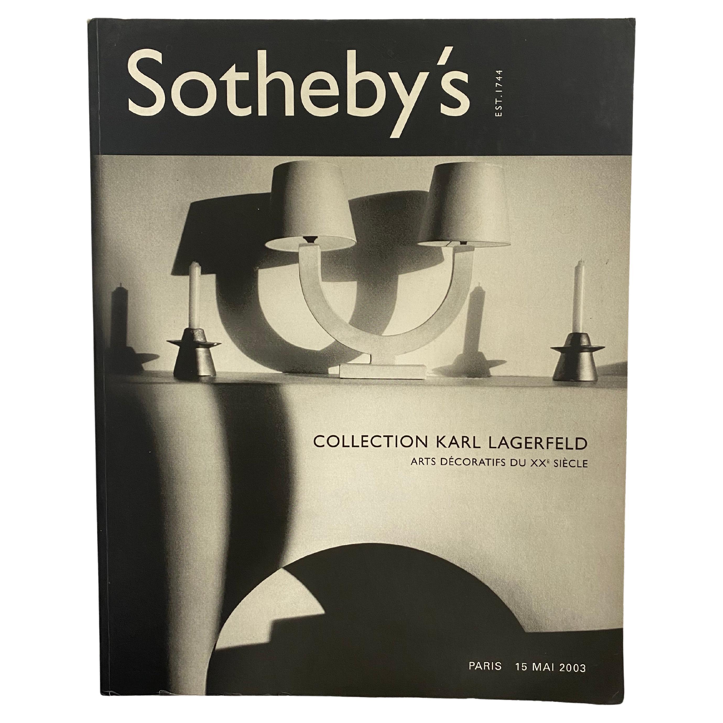 Collection Karl Lagerfeld: Arts Decoratifs Du XXe Siecle Sotheby's (Book) For Sale